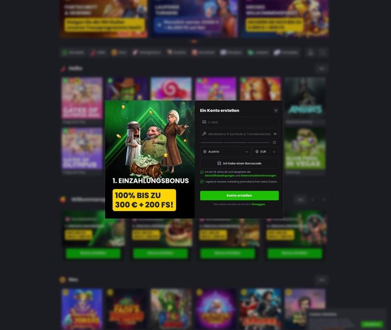 Asino Casino Erfahrungen: Einzahlungsfreier Bonus für Österreichische Spieler